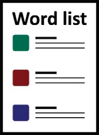Word list icon. 