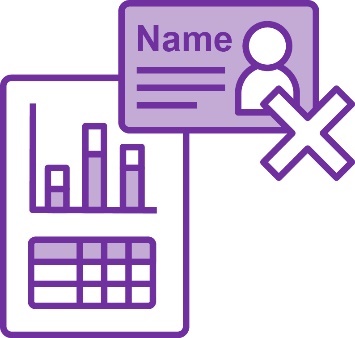 A data icon and an ID card with a cross on it.
