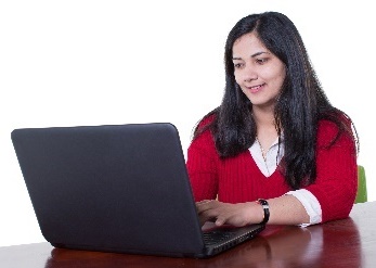 A person using a computer.