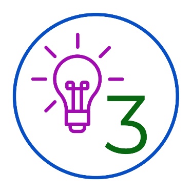 A light bulb and the number '3'.