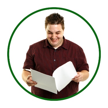 A person reading a document.