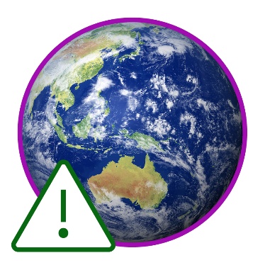 A problem icon next to a map of Australia.