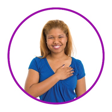 A person smiling and pointing to themself.