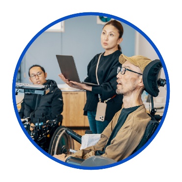 A researcher working with people with disability.