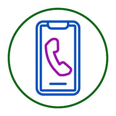 A call icon on a phone.