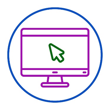 A cursor on a computer screen.