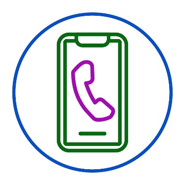 A call icon on a phone.