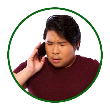 A person on the phone.