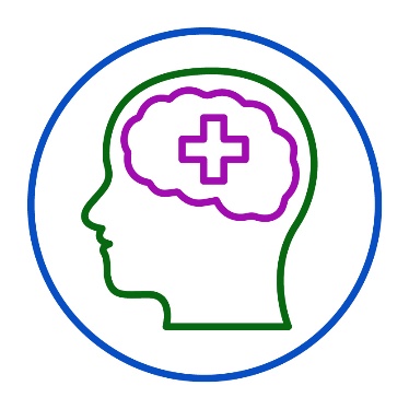 A side profile of a person's head showing their brain. There is a plus sign on the brain.