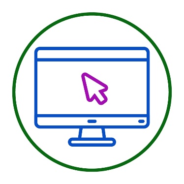 A cursor on a computer screen.