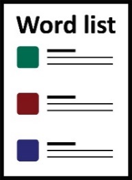 Word list icon. 