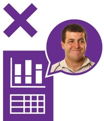 A data icon with a speech bubble and a persons face in it. There is a cross above.