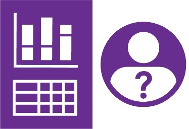 A data icon next to a person with a question mark on them. 