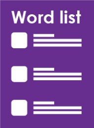 An icon of a word list.