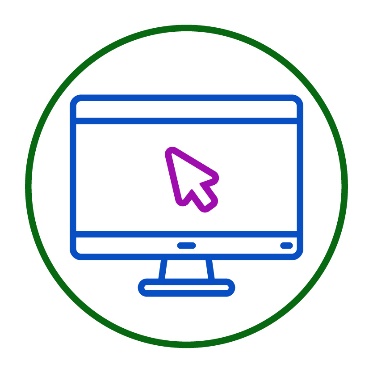 A cursor on a computer screen.