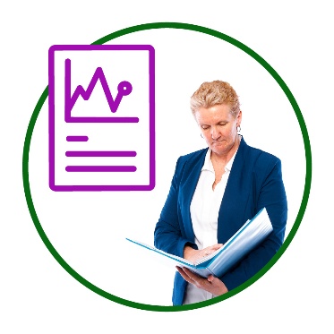 A data document next to a person reading information.