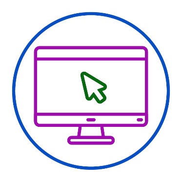 A cursor on a computer screen.