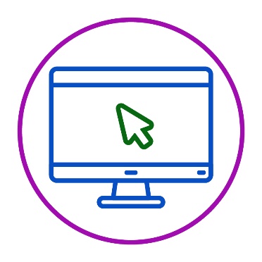 A cursor on a computer screen.