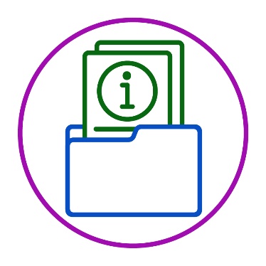 An information icon on some documents inside of a folder.