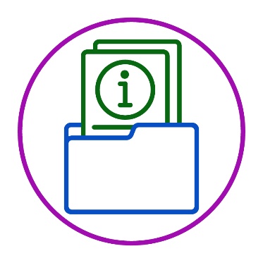 An information icon on some documents inside of a folder.