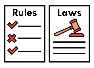 A rules icon and a laws icon. 