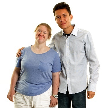 A person with their hand around someone else. 