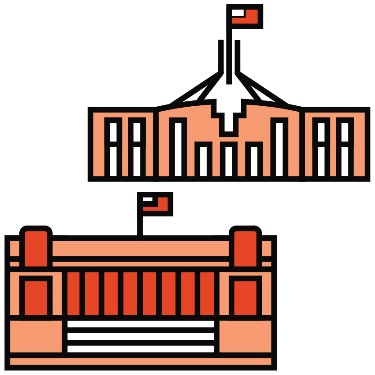 Two government buildings. 