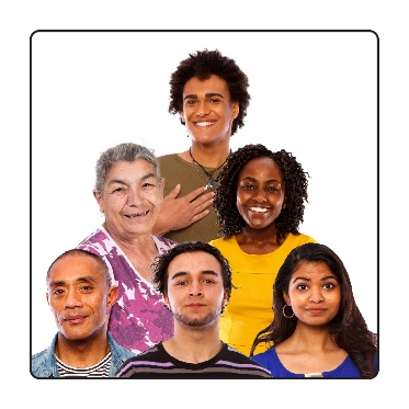 A group of multicultural people. 