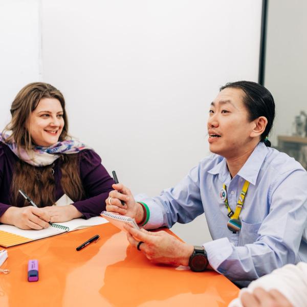 People in discussion in an office